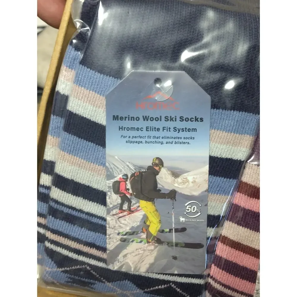 Ski Socks 50% Merino Wool Thermal Knee High Winter Snowboard Sport Socks Men ...